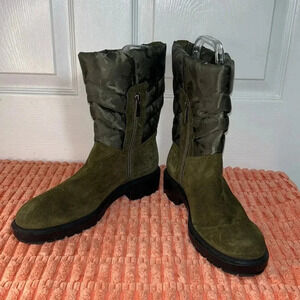 Aquatalia women Lori Suede US 9M‎ NWOT leather camouflage nylon snow winter boot